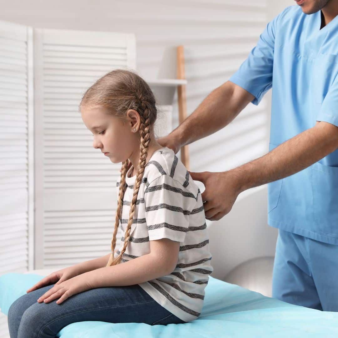 Sports physical therapy being done on a patient
