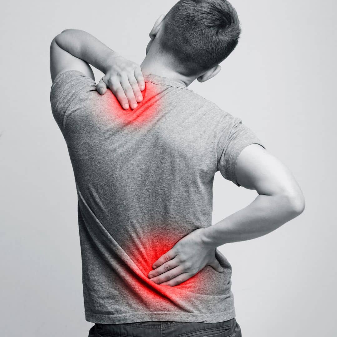 Sports physical therapy being done on a patient