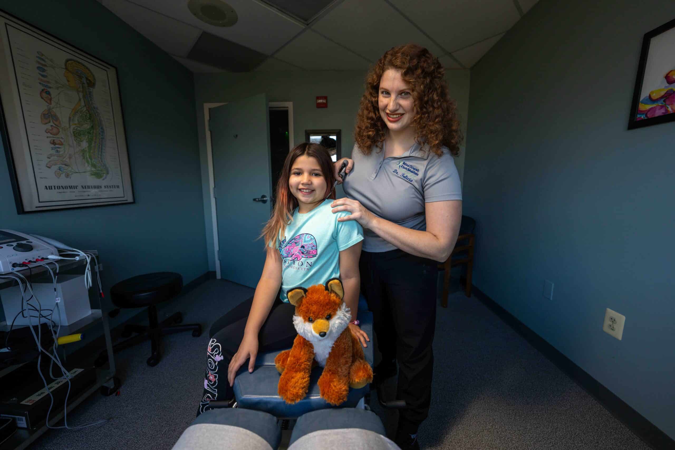 Sports physical therapy being done on a patient